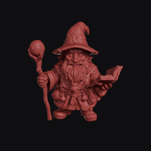 Dwarf Wizard With Spellbook Staff