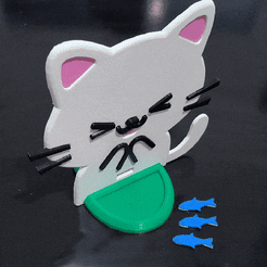 GIF-230415_020559.gif Free STL file CAT EATING FISH・3D printing design to download