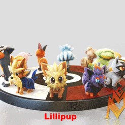 Pokemon-Miniature-Canine-V1.gif Fichier STL 12 en 1 miniature Canine type Pokémon -dog type -fanart -POKÉMON FIGURINE・Modèle imprimable en 3D à télécharger