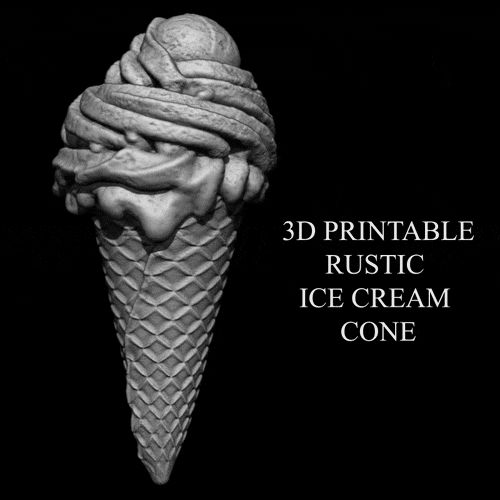 RUSTIC_ICE_CREAM_CONE_GIF.gif 3D PRINTABLE RUSTIC ICE CREAM CONE
