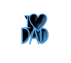 gIF.gif Archivo STL I Love Dad - Texto de barrido de la placa de escritorio・Objeto de impresión 3D para descargar, Khanna3D