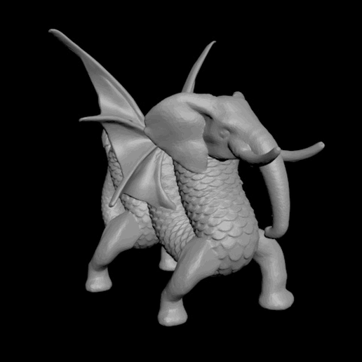 dragon elephant solid 3D model