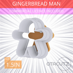 Gingerbread_Man~1.5in.gif STL file Gingerbread Man Cookie Cutter 1.5in / 3.8cm・3D printable model to download