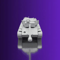 animation_2.gif STL file T26E4 SUPER PERSHING TANK - STL 16 PIECES・3D printable model to download