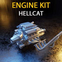Untitled-1.gif Download STL file ENGINE - HELLCAT INSPIRED (Detailed and separated parts) 17jan22-02 • 3D printable template, Pixel3D