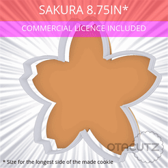 Sakura_8.75in.gif STL file Sakura Cookie Cutter 8.75in / 22.2cm・3D printing template to download