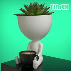 TIMUX_MY23.gif Archivo 3D ROBERT PLANT BEBIENDO CAFÉ・Plan para descargar y imprimir en 3D
