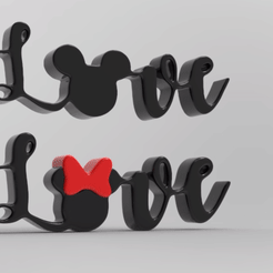 Mickey-y-Minie.206.gif Download STL file 3D Word Love Mickey Minie • 3D printing model, geekzone3d