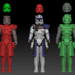 rex.gif Download file STAR WARS .STL The Clone Wars OBJ. Commanders Rex, Deviss and jet, 3d Vintage STYLE ACTION FIGURE. • 3D printing template, DESERT-OCTOPUS