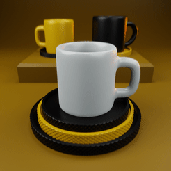 MugCoaster.gif STL file Mug Coaster - Diamond Pattern・3D printable model to download