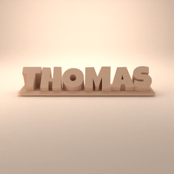Thomas_Playful.gif Fichier STL Thomas 3D Nametag - 5 polices・Idée pour impression 3D à télécharger, LayerModels