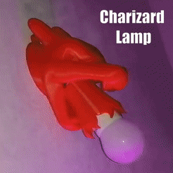 Charizard-Lamp.gif Fichier STL Ampoule Charizard - Création Pokemon・Idée pour impression 3D à télécharger