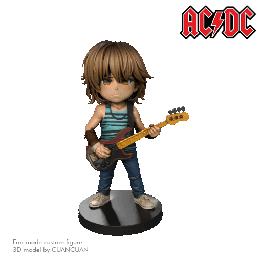Cliff Williams – AC/DC Chibi Rock Bassist Figure (Fan Art)
