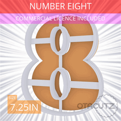 Number_Eight~7.25in.gif STL file Number Eight Cookie Cutter 7.25in / 18.4cm・3D print design to download