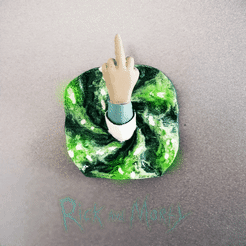 gif.gif OBJ file RICK PORTAL FINGER MAGNET・Template to download and 3D print, tolgaaxu