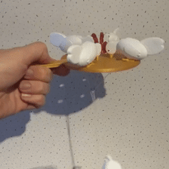 Chickens.gif STL-Datei Chicken picking toy・3D-druckbare Vorlage zum herunterladen, EL3D