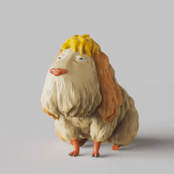 Heen_Howl's-Moving-Castle.gif STL file Heen_Howl's Moving Castle- canine-sitting pose- Chainsaw Devil-Chainsaw Man-FANART FIGURINE・3D print model to download