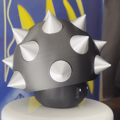ezgif-1-71df6c2743.gif STL file Spike Mushroom Power Up - Super Mario Bros. Wonder 2023・Template to download and 3D print