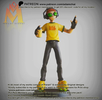 Beat-from-Jet-Set-Radio.gif Beat From Jet Set Radio (3mf color file for AMS multicolor)-Jet Set Radio-classic Games Fanart-FANART FIGURINE