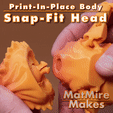 Print-In-Place Body Jouet articulé dragon barbu, corps à imprimer, tête à encliqueter, mignon Flexi