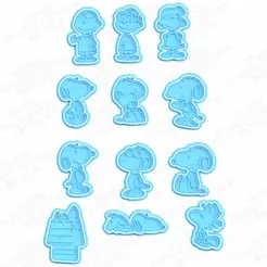 ggd4547c32c3.gif 3D file Snoopy Cookie Cutters set of 12・3D print model to download