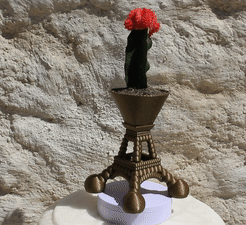 VIDEO-EFFEIL-SUCCULENTE.gif STL file EIFFEL STAND FOR SUCCULENTS・3D printing idea to download