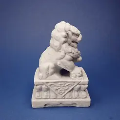 Stone-Lion.2023-05-28-10_21_00.gif Файл 3D Настольный органайзер в виде льва・Шаблон для загрузки и 3D-печати