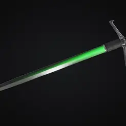 Qui-Gon_Sword_AdobeExpress.gif 3D file Bartok Medieval Qui-Gon Jin Sword - 3D Print Files・3D printing design to download