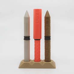 3-Pens.gif Archivo STL gratuito Bolígrafos inspirados en Atenas・Objeto imprimible en 3D para descargar