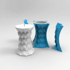 untitled.1842.gif STL file ORIGAMI MOLD FACETATED CEMENT MOULD POLYPLANTER VASE candel・3D printable model to download