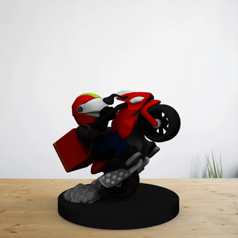 Motocycle Rider Cartoon 3D model