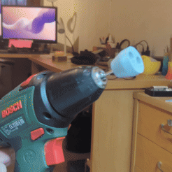 Mixer.gif Archivo STL gratis Mezclador de pintura en miniatura montado en taladro・Modelo para descargar y imprimir en 3D