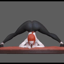 Untitled.gif 3D file MAKIMA JACK O CHALLENGE POSE CHAINSAWMAN ANIME GIRL CHARACTER 3D PRINT・3D printing idea to download