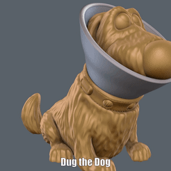 Dug-the-Dog.gif Télécharger fichier STL Dug le chien (Impression facile sans support) • Modèle pour impression 3D, Alsamen