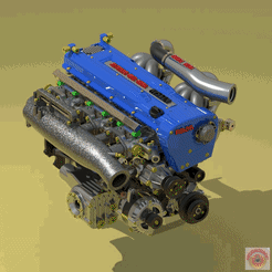 __RB26.gif STL file NISSAN RB26 SKYLINE GT-R - ENGINE・3D print model to download
