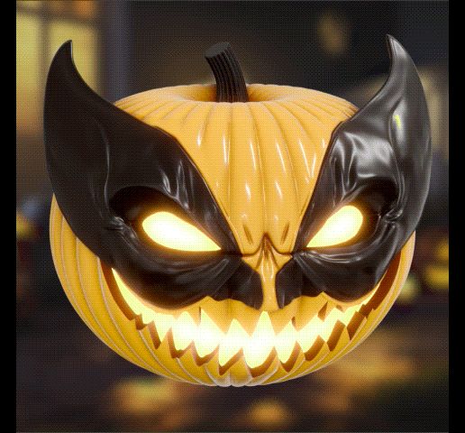 Halloween-Pumpkin-Wolverine-Version.gif Тыква для Хэллоуина - Дэдпул и Росомаха Комбо