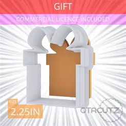 Gift~2.25in.gif Gift Cookie Cutter 2.25in / 5.7cm