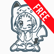 GIF-FREE.gif Free STL file PIKACHU - COOKIE CUTTER ANIME - CHIBI COSTUME・Design to download and 3D print