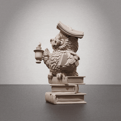 Wize-owl.gif STL file Wize OWL statue・3D printer model to download