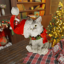 giff-christmas-cat-2.gif Archivo STL Gato de Navidad・Diseño de impresión en 3D para descargar