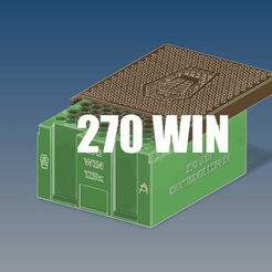 270.gif STL file 270 WIN 125x storage fits inside 50cal ammo can・3D print object to download