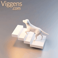 Dog_Climbing_Stairs_320.gif STL file Dog climbing up stairs for maquettes, dioramas, decor etc.・Design to download and 3D print