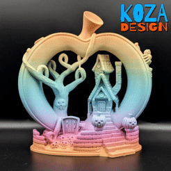 InShot_20231006_005219025.gif The Pumpkin of Macabre Secrets, a Halloween 3d diorama printed without supports