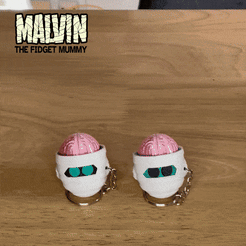 ezgif.com-gif-maker-11.gif Free STL file Malvin the fidget Mummy - Halloween・3D printer design to download