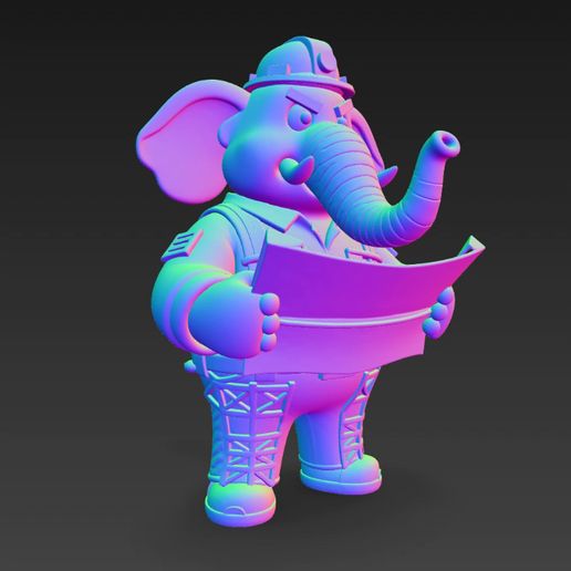 🐘 Elephant construction workers・ STL File for 3D printing・Cults