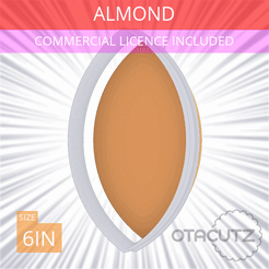 Almond~6in.gif STL file Almond Cookie Cutter 6in / 15.2cm・3D printing design to download