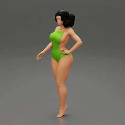 ezgif.com-gif-maker-1.gif 3D file Beautiful Sexy Woman wearing Swimsuit・3D printable model to download, 3DGeschaft