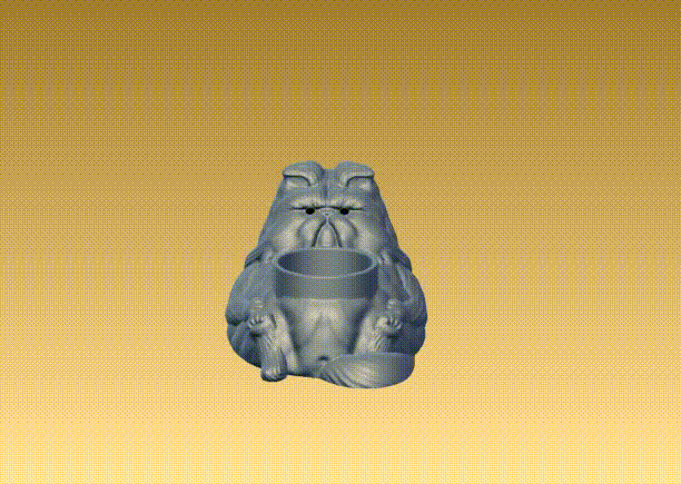 ZBrush-Movie.gif Télécharger fichier OBJ Pot pour plante Grumpy Cat • Design imprimable en 3D, Darius_Shem