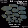 Animation_GG_Bases_Cults.gif 248 ROUND AND OVALE SCI-FI BASES 17 SIZES - Greater Good spaceship