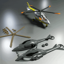 HE-01 520Min.gif Free 3D file HE-01 Helicopter C-3D・3D printer design to download, Ben_C3D